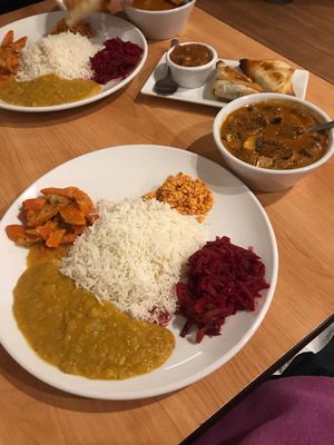 Sri Lankan dinner with mushrooms at Serendib in Ellsworth