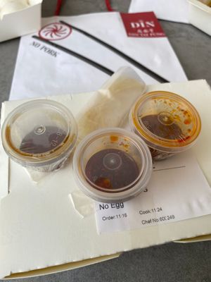 Sauces for the fried rice at DIN by Din Tai Fung (鼎泰丰) - Suria KLCC in Kuala Lumpur