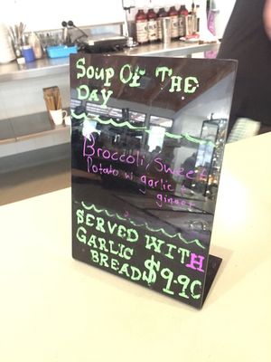 Vegan Soup of the Day at Waterfalls Cafe in Mount Field