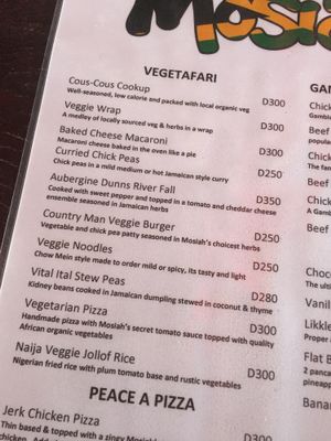 Maincourse vega(n) options at Mosiah's in Kotu