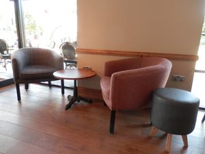 Indoor seating area at Caffe Nero in Spalding