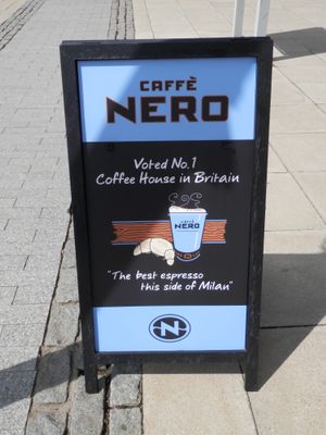 Caffe Nero sign at Caffe Nero in Spalding
