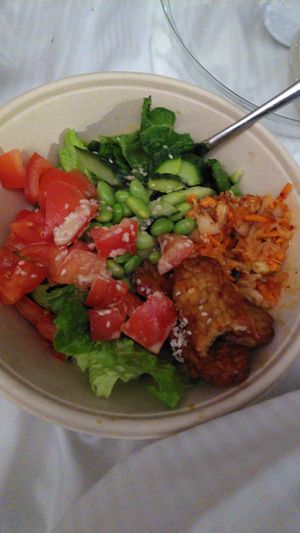 Asian bowl (loempia's konden niet wachten op de foto) at BACKYARD in Rotterdam