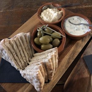 Pita with dips  at BACKYARD in Rotterdam