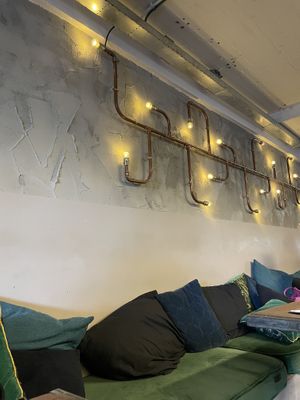 Sofa wall with lights  at BACKYARD in Rotterdam