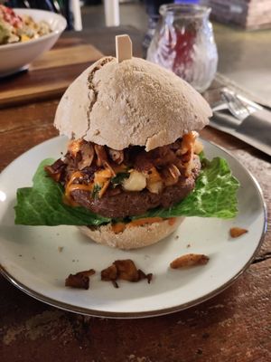 Spicy kimchi seitan burger at BACKYARD in Rotterdam