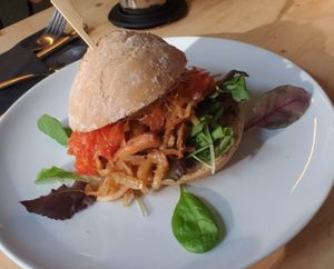 I didn't like the pulled chicken sandwich. Didn't finish it. at BACKYARD in Rotterdam