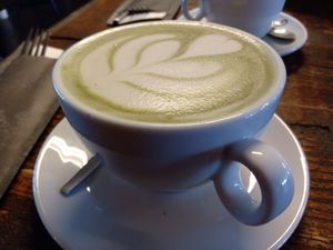 Lavender matcha at BACKYARD in Rotterdam