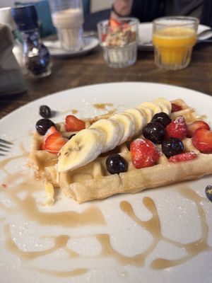 Waffles & fresh fruit  at BACKYARD in Rotterdam