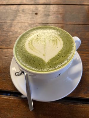 Matcha latte with oatmilk  at BACKYARD in Rotterdam