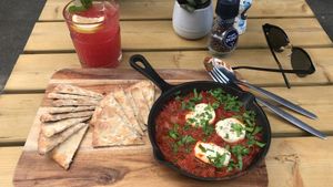 Shakshuka with tofu  at BACKYARD in Rotterdam