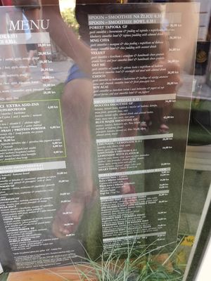 Menu at Urban Garden Juice & Smoothie Bar  in Opatija