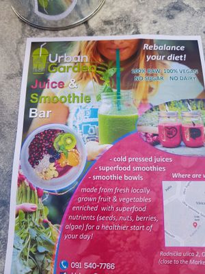 New flyer at Urban Garden Juice & Smoothie Bar  in Opatija