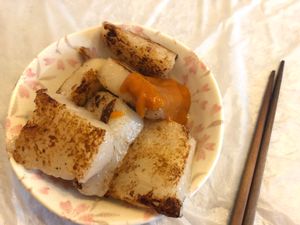 Pan-fried Radish cake at Ahimsa Buffet 無肉食 - Mong Kok in Kowloon