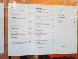 Menue on the window at Lao Wai in Stockholm