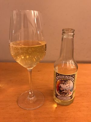 Organic elderflower soda drink at Lao Wai in Stockholm