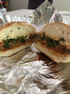 Vegan veal parmigiana made from baby gluten   at The Vegitaliano in Vaughan