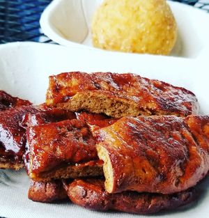 'Ribs' (bad name) .. delicious marinated Seitan but please pick a better menu name for this at The Vegitaliano in Vaughan