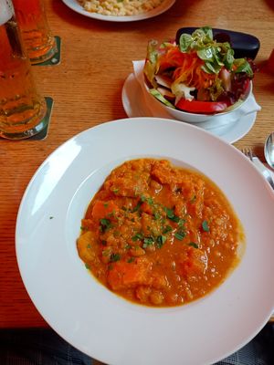 Day menu chickpeas pumpkin curry stew at Gasthaus Schöne Perle in Vienna
