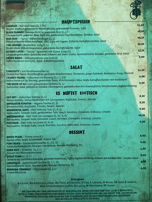 Speisekarte   at Bunker in Murska Sobota