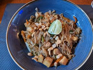 Vegan pad thai at Bunker in Murska Sobota