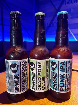 BrewDog vegan beer (look for The Vegan Society certificate) at Bunker in Murska Sobota