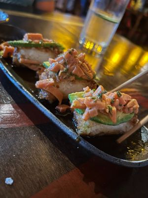 crispy rice cake at Blue Sushi Sake Grill in Lexington