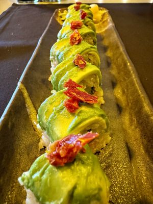 Eden roll w/ avocado on top  at Blue Sushi Sake Grill in Lexington