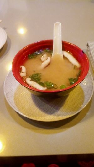 Miso soup with Kombu broth at Blue Sushi Sake Grill in Lexington