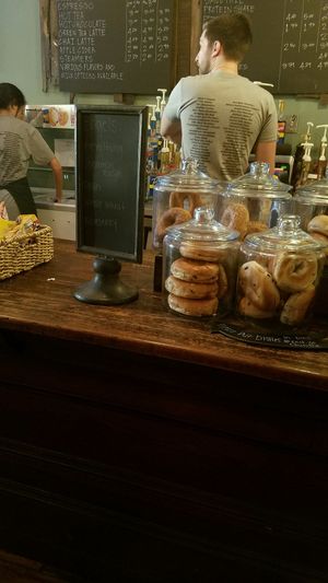 bagel selection at Leaf & Bean in Newnan