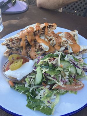 Quesadilla (beans replacing pulled pork)  at Amigos Mexican Grill in Wanaka