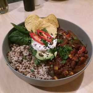 Chili sin carne at Veji  in Copenhagen