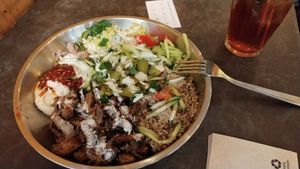 Swarma de setas en bowl at Falafeleria - Sta Barbara in Madrid