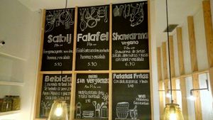 El menu at Falafeleria - Sta Barbara in Madrid