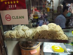 Mee pok and wan ton noodles at Ru Lai Vegetarian - Stall 105 in Northeast Singapore