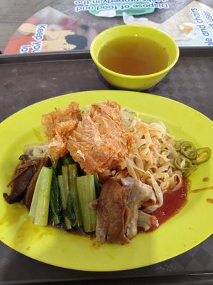 Mee pok $4 at Ru Lai Vegetarian - Stall 105 in Northeast Singapore