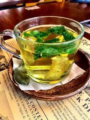 Fresh mint & ginger tea! at Negra in Porto