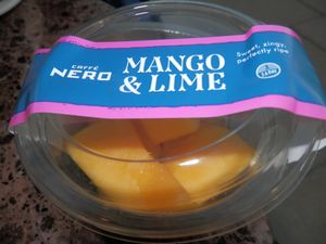 Mango and lime fruit pot at Caffe Nero in Cambridge
