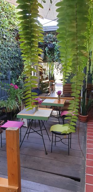 Part of the seating area at Union Cafe in Antigua