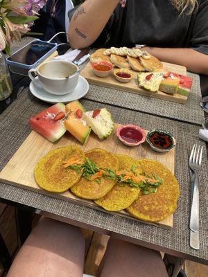  Vegan pancakes (with cinnamon)   at Union Cafe in Antigua