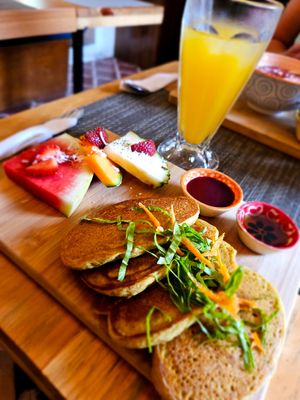 Panqueques veganos at Union Cafe in Antigua