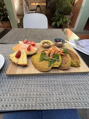 Panqueques veganas  at Union Cafe in Antigua