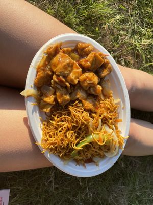 Chilli tofu and veg noodles  at Rockin Buddha - Food Truck in Manchester
