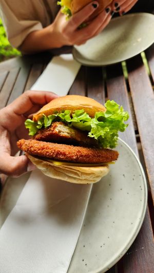 Not a chicken sando at Monroe's Burgers & Beers in Healesville