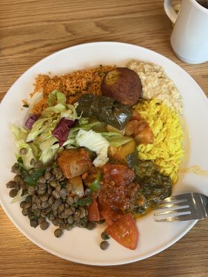 Vegan food from the buffet  at Legumes - Hornsgatan in Stockholm