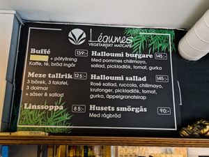 Menu sign at Legumes - Hornsgatan at Legumes - Hornsgatan in Stockholm