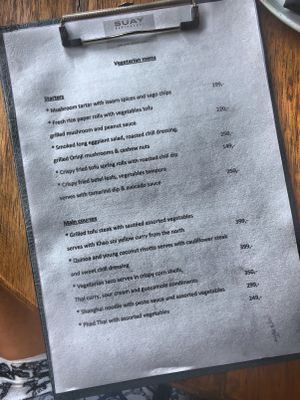 Vegetarian Menu at Suay Restaurant in Phuket