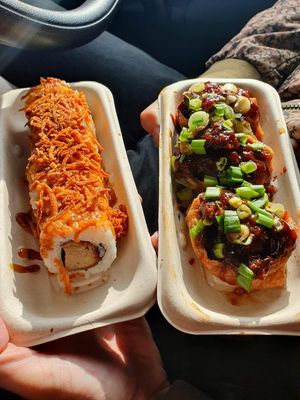 Katsu chicken and Hoisin duck - so tasty! at CB Sushi in Liverpool