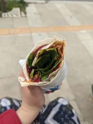 Mega Dürüm (125g çig koffte) at Komagene in Bodrum