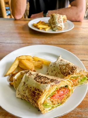 Egyptian wrap (falafel, hummus, and spicy sauce)  at Warung Mexicana in 